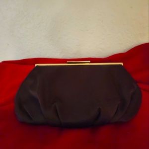 Lulu Townsend brand, brown satin color evening bag, 10"x5"